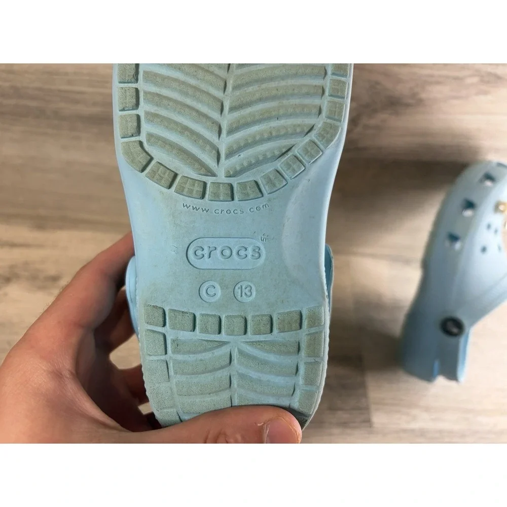 Crocs Clogs Slip On Blue Youth‎ Girls Size C12 Pearls Waterproof Comfort